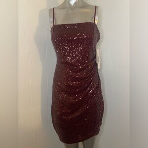 Emerald Sundae NWT Sequin Burgundy Dress